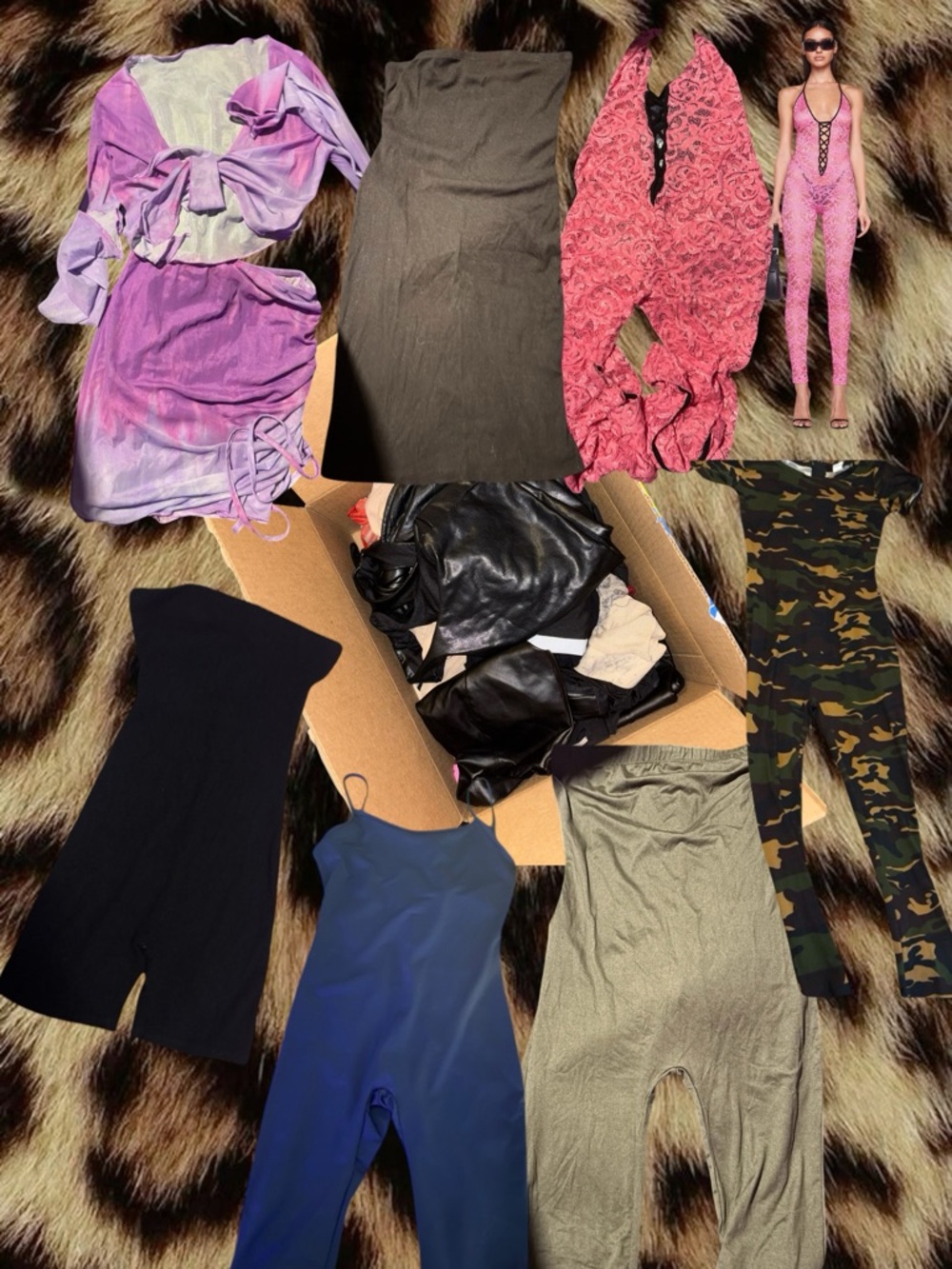 (SIZE S) JUMPSUIT BUNDLE (5 JUMPSUITS + 1 SKIRT SET + 1 DRESS)